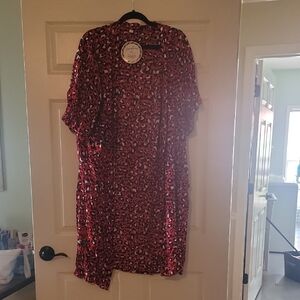 Red and Black Tunic with Keyhole Detail